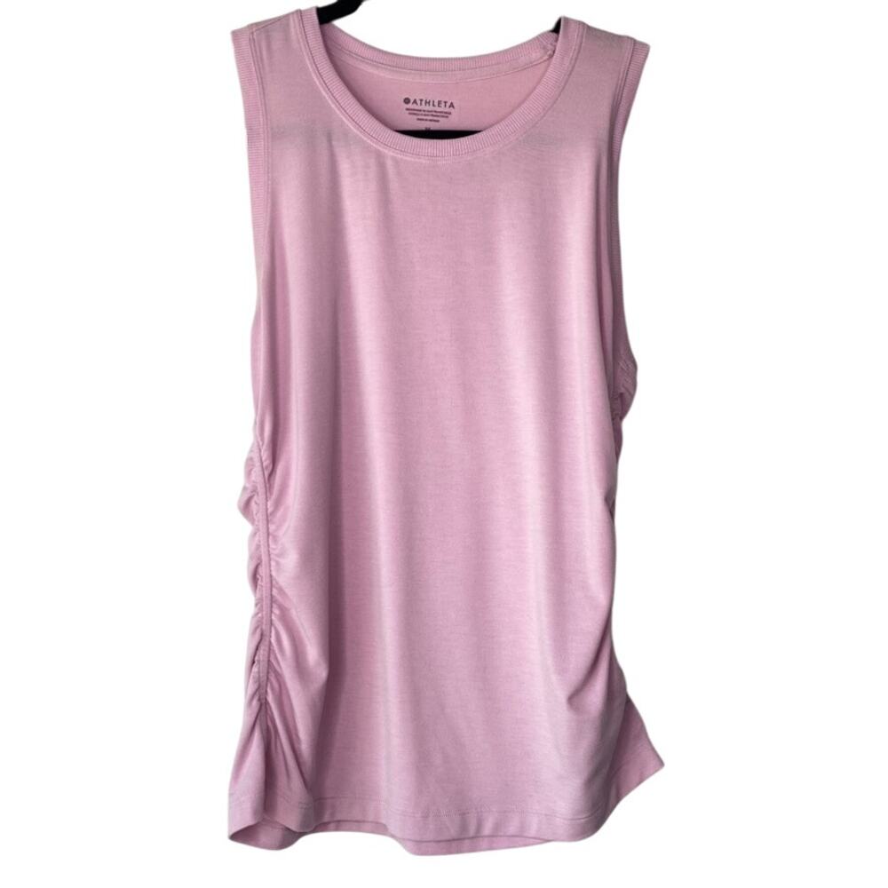 Athleta Baby Pink Cypress With Ease Cinch Tank Scrunched Tank Top Size Medium